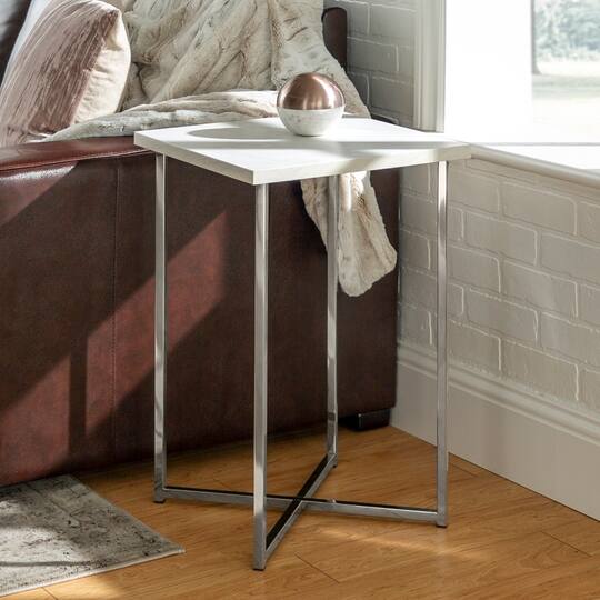 Walker Edison Luxe Modern Glam Square Side Table